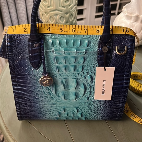 Brahmin Blue Woven Leather Tote - Picture 15 of 16